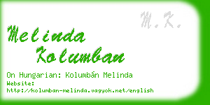 melinda kolumban business card